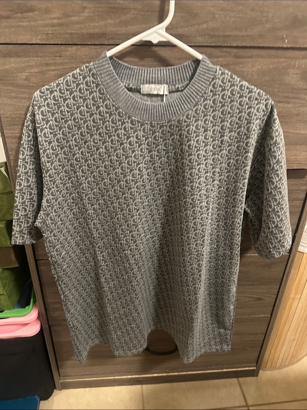 Gray Patterned Short-Sleeve size S